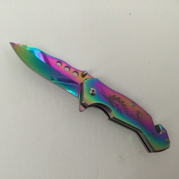 Elit Edge Other Rainbow Dragon Pocket Knife With Clip Stainless